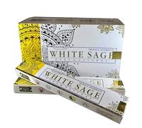 Fashnkart Salvia Bianca Deepika Masala - Bastoncini di incenso Aggarbatti per cerimonie di inaugurazione della casa, Pooja, Tempio, Meditazione e Yoga, arrotolati a mano, confezione da 3