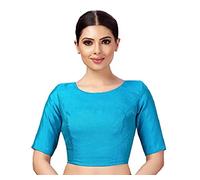 Fashnkart Saree Camicetta da donna pronta all'uso Choli tinta unita mezza manica tinta unita moda etenica Sari camicetta