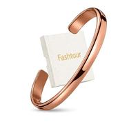 Fashtour Bracciale da donna in puro rame, 100% massiccio, grezzo e non rivestito, fatto a mano, tibetano martellato