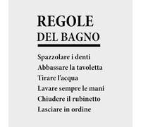 FASHWORK Adesivo murale Wall Sticker Frasi Regole del bagno - idea regalo per la casa Dimensioni 68x45 cm
