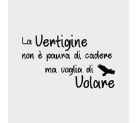 FASHWORK Adesivo murale Wall Sticker Mi fido di te - La veritigine non è paura di cadere ma voglia di volare - canzoni italiane - frasi musica idea regalo per la casa Dimensioni 78x45 cm