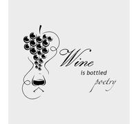 FASHWORK Adesivo murale Wall Sticker Wine is bottled poetry - idea regalo per la casa Dimensioni 58x45 cm