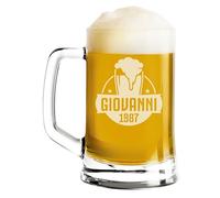 fashwork Boccale da Birra PERSONALIZZATO 50 cl inciso con Nome Frasi Anno Anni Compleanno Auguri Idea Regalo PERSONALIZZABILE Papà Nonno Zio Padrino Natale SanValentino