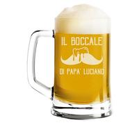 fashwork Boccale da Birra PERSONALIZZATO 50 cl inciso con Nome Frasi Anno Anni Compleanno Baffo Idea Regalo PERSONALIZZABILE Papà Nonno Zio Padrino Natale SanValentino