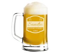 fashwork Boccale da Birra PERSONALIZZATO 50 cl inciso con Nome Frasi Anno Anni Compleanno Idea Regalo PERSONALIZZABILE Papà Nonno Zio Padrino Natale SanValentino