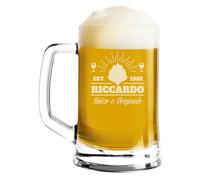 fashwork Boccale da Birra PERSONALIZZATO 50 cl inciso con Nome Frasi Anno Anni Compleanno Idea Regalo PERSONALIZZABILE Papà Nonno Zio Padrino Natale SanValentino