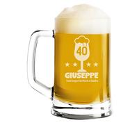 fashwork Boccale da Birra PERSONALIZZATO 50 cl inciso con Nome Frasi Anno Anni Compleanno Idea Regalo con dedica PERSONALIZZABILE Papà Nonno Zio Padrino Natale SanValentino