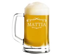 fashwork Boccale da Birra PERSONALIZZATO 50 cl inciso con Nome Frasi Anno Anni Compleanno PERSONALIZZA Idea Regalo PERSONALIZZABILE Papà Nonno Zio Padrino Natale SanValentino