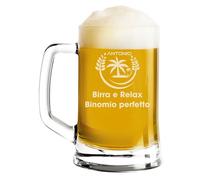fashwork Boccale da Birra PERSONALIZZATO 50 cl inciso con Nome Frasi Anno Anni Compleanno Relax Idea Regalo PERSONALIZZABILE Papà Nonno Zio Padrino Natale SanValentino