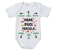 fashwork Body da Neonato Istruzioni per Il papà puoi farcela - Divertenti - Bodino per Uso diurno