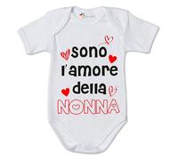 fashwork Body Neonato Divertente Sono L'Amore della Nonna - Idea Regalo Bodino Divertente per Uso diurno