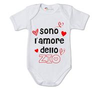 fashwork Body Neonato Divertente Sono L'Amore dello Zio - Regalo Bodino per Uso diurno