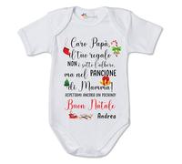fashwork Body Neonato Natale Personalizzabile | Tutina Il Mio Primo Natale e Annuncio Gravidanza | Body per Uso Diurno | Idea Regalo Natalizio