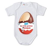 fashwork Body Neonato Personalizzabile Pasqua La mia Prima Ovetto Cioccolato Idea Regalo Bodino Divertente per Uso diurno