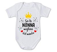 fashwork Body Neonato Sei la Nonna Migliore del Mondo - Sorpresa Annuncio Gravidanza e Idea Regalo per i Nonni - Tutina Bimbo Bimba in Cotone