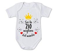 fashwork Body Neonato Sei lo Zio Migliore del Mondo - Idea Regalo Annuncio Gravidanza per Zii e Nascita - Tutina Divertente in Cotone
