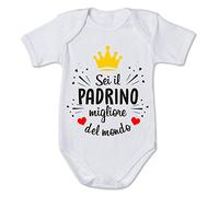 fashwork Body Padrino Sei Il Migliore del Mondo da Neonato in Cotone - Bodino per Uso diurno