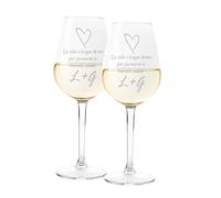 fashwork Coppia Calici PERSONALIZZABILI SanValentino 50 cl La vita è troppo breve per fermarsi a un solo calice Idea Regalo Innamorati Amore Anniversario