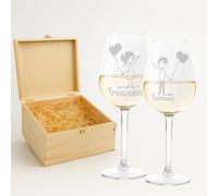 fashwork - Coppia Calici Vino Personalizzabili Palloncini, Calici Personalizzati da 50 cl, bicchieri vino rosso o prosecco - Idee Regalo Anniversario, Regalo Matrimonio e scegli la scatola regalo