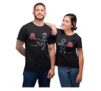 fashwork Coppia T-Shirt Magliette Innamorati - Coppia - Cuore - Love - Amore - Palloncino - Innamorati - Idea Regalo