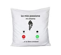 fashwork Cuscino Mestieri e Sport Ciclismo la mia Passione Mi Chiama e io Devo Andare - Aggettivi Divertenti - Idea Regalo - Dimensioni 40x40 cm