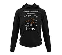 fashwork Felpa con Cappuccio Bassotto Divertente Personalizzabile Donna Ho Scelto Te PERSONALIZZA con Il Nome del Tuo Cane