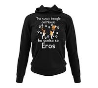 fashwork Felpa con Cappuccio Beagle Personalizzabile Donna Ho Scelto Te PERSONALIZZA con Il Nome del Tuo Cane