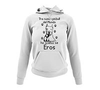 fashwork Felpa con Cappuccio Pitbull Divertente Personalizzabile Donna Ho Scelto Te PERSONALIZZA con Il Nome del Tuo Cane