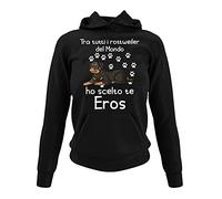 fashwork Felpa con Cappuccio Rottweiler Personalizzabile Donna Ho Scelto Te PERSONALIZZA con Il Nome del Tuo Cane