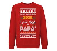 fashwork Felpa Natale 2025 - Il Primo Natale da papà - Felpa Girocollo Natalizia Divertente - Idea Regalo Originale per Neopapà