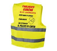 fashwork Gilet Alta Visibilità Personalizzato con Nome, Età o Frasi - Idea Regalo per Laurea - Finalmente [Nome] si è Laureato dopo Anni di Sforzi - Taglie S/M, L/XL, XXL