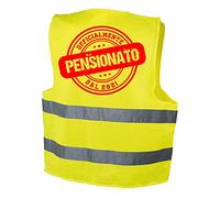 fashwork Gilet Alta Visibilità Personalizzato con Nome, Età o Frasi - Idea Regalo per Pensione - Ufficialmente Pensionato dal [Anno] - Taglie S/M, L/XL, XXL