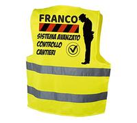 fashwork Gilet pensionato Sistema avanzato Controllo Cantieri - Personalizzato con Nome - Taglia S-M