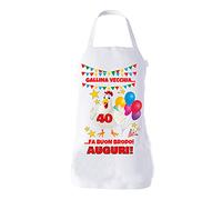 fashwork Grembiule Compleanno 40 anni divertente cucina barbecue Gallina vecchia fa buon brodo! Auguri!