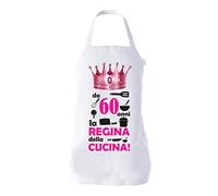 fashwork Grembiule Compleanno 60 anni divertente cucina donna Da 60 anni La regina della cucina