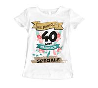 fashwork Maglietta 40 Anni Compleanno Donna Mi Ci Sono Voluti 40 Anni per Essere così Speciale Regalo Divertente Originale Manica Corta Taglia L