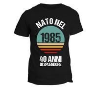 fashwork Maglietta 40 Anni Compleanno Uomo Nato nel 1985, 40 Anni di splendore - Idea Regalo Manica Corta Taglia M