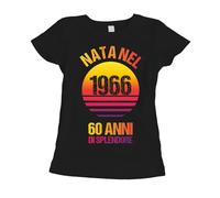 fashwork Maglietta 60 Anni Compleanno Donna Nata nel 1966, 60 Anni di splendore - Manica Corta Taglia M