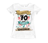 fashwork Maglietta 70 Anni Compleanno Donna Mi Ci Sono Voluti 70 Anni per Essere così Speciale Regalo Divertente Originale Manica Corta Taglia S