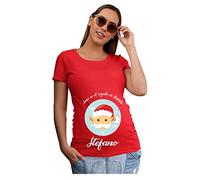 fashwork Maglietta Donna Ideale per Il Premaman Natale Natalizia Personalizzabile Sono io Il Regalo di Natale - Elfo Natalizio - Idea Regalo t-Shirt Divertenti Gravidanza
