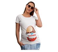 fashwork Maglietta Donna Personalizzabile con Nome Ideale per Il Premaman Ovetto con Sorpresa Neonato Neonata