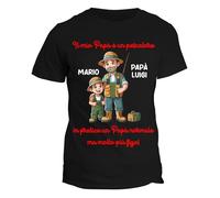fashwork Maglietta papà Personalizzabile con Nome Festa del papà Il Mio papà è Un Pescatore T-Shirt Manica Corta Uomo Taglia S