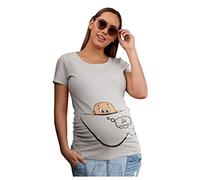 fashwork Maglietta Premaman STO arrivando - Bimbo Che esce dalla Zip - Idea Regalo