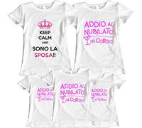 fashwork Pacchetto T-Shirt Addio al Nubilato Keep Calm And Sono la Sposa - Addio al Nubilato in Corso - Magliette Simpatiche e Divertenti