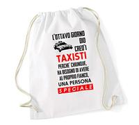 fashwork Sacca da Ginnastica Mestieri l'ottavo Giorno creò i taxisti Idea Regalo borsa in cotone con lacci zaino dimensioni 36x46