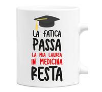 fashwork Tazza Laurea Uomo La fatica passa, la mia laurea in Medicina resta tazza mug laureato divertente Regalo Laurea