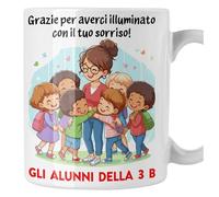 fashwork Tazza Maestra Personalizzabile con Nome razie per averci illuminato - Idea Regalo Fine Anno Scolastico Mug 11 Oz