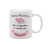 fashwork Tazza Maestra Una maestra non si dimentica, si ricorda per tutta la vita Mug in ceramica 11OZ idea regalo