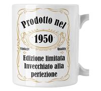 fashwork Tazza Mug in Ceramica Compleanno Prodotto nel 1950 Invecchiato alla Perfezione - Edizione Limitata - Vintage Quality