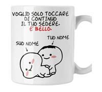 fashwork Tazza PERSONALIZZATA divertente San Valentino con nome Lui Lei Voglio Solo è bello Idea Regalo per ogni occasione Mug 11Oz